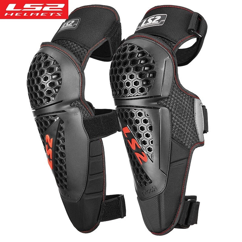 LS2 Rodilleras Motocross  Joelheira Articulada Motociclista Cotoveleira Motorcycle Knee Protector Pads Protective ROOKIE