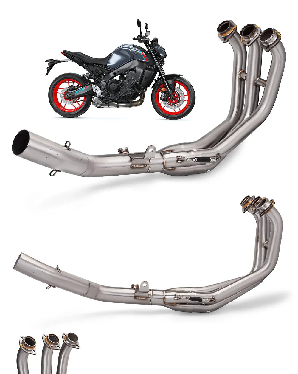 Motorcycle full exhaust system for Yamaha MT-09 Mt09 exhaust front line pipe sports motorcycle leaks atv muffler 2021-2023