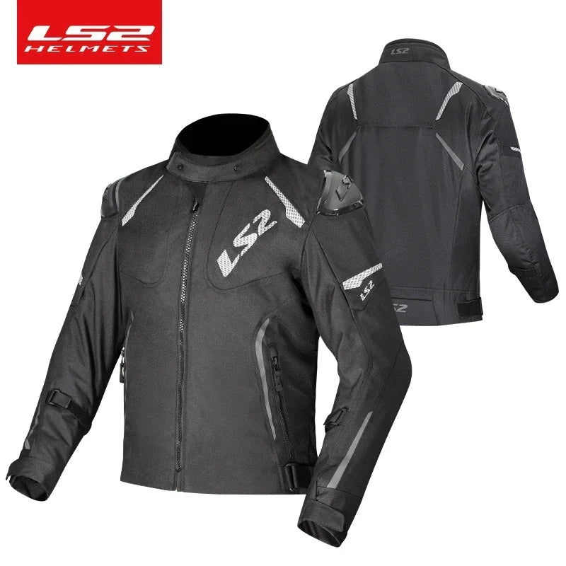 LS2 Winter Waterproof Motorcycle Jacket Men Women CE Certified Riding Jacket Warm Protective Gear with Removable Thermal Liner