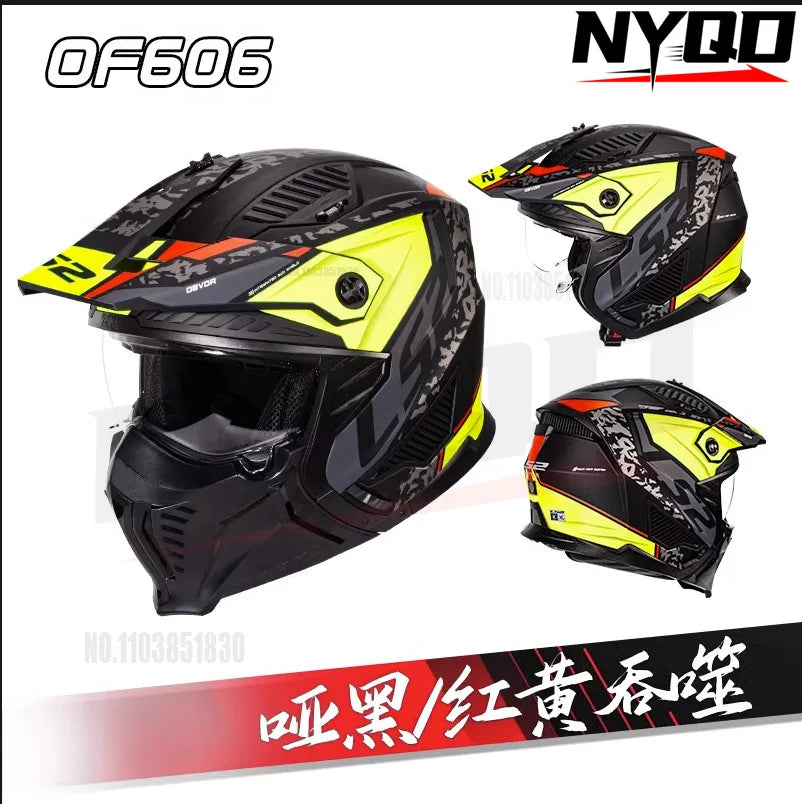 Original LS2 OF606 Motorcycle Helmet MultiPurpose Off-Road Racing Summer Anti-Glare casco Motocross motorcycle flip helmet