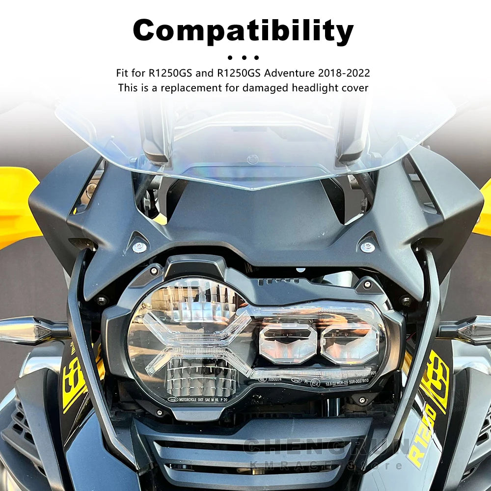 Motorcycle Headlight Cover ABS Plastic Head Light Shell for BMW R1250GS R1250 R 1250GS 1250 GS Adventure 2018-2022 Accessories