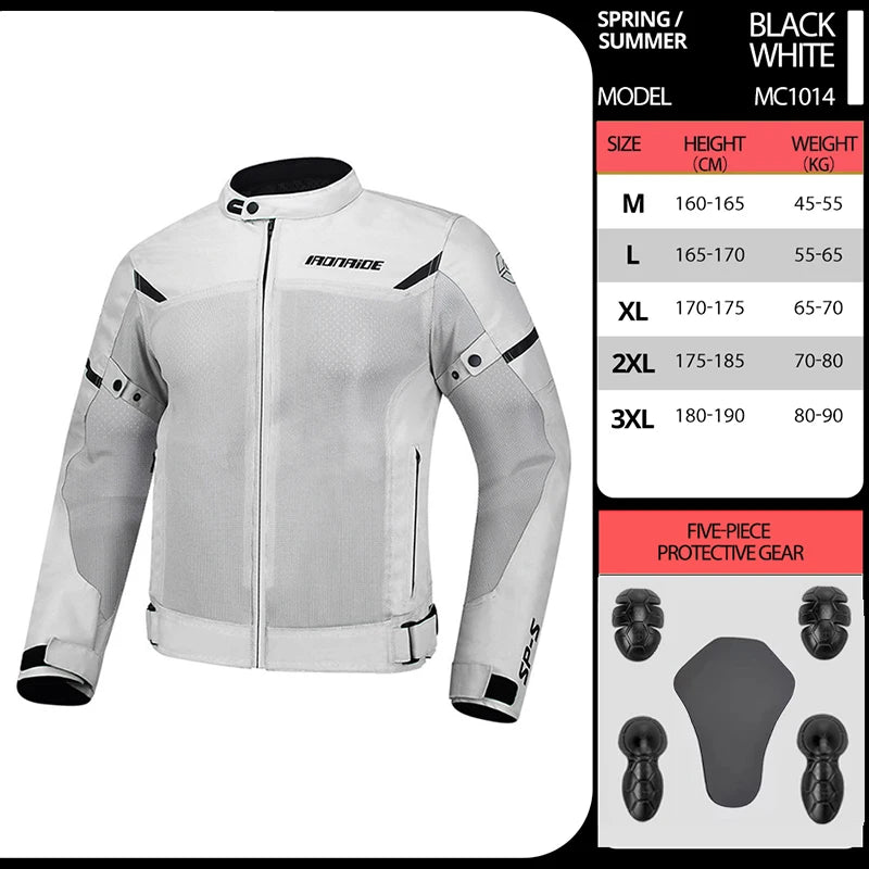 Men's Motorcycle Jacket Mesh Breathable Motorcycles Accessories Summer Jacket Biker Clothing Protective Jacket For Motorcyclist