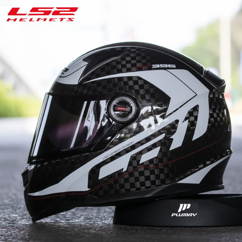 Original LS2 FF396 Carbon Fiber Motorcycle Helmet Ls2 Full Face Helmets Casco Casque Moto No Airbags Pump