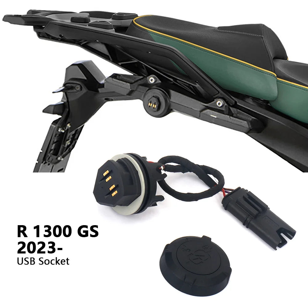 New Waterproof USB Charger Adapter with Lid Pannier Rack Pack Motorcycle For BMW R 1300 GS r1300gs GS1300 R1300GS 2023-2025