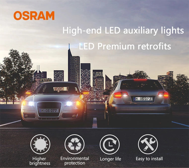 OSRAM LED T10 6000K W5W 194 LEDriving SL Advance 6000K White Car Reading Bulbs Door Lamps Interior Light 12V 1.5W 2980CW, Pair