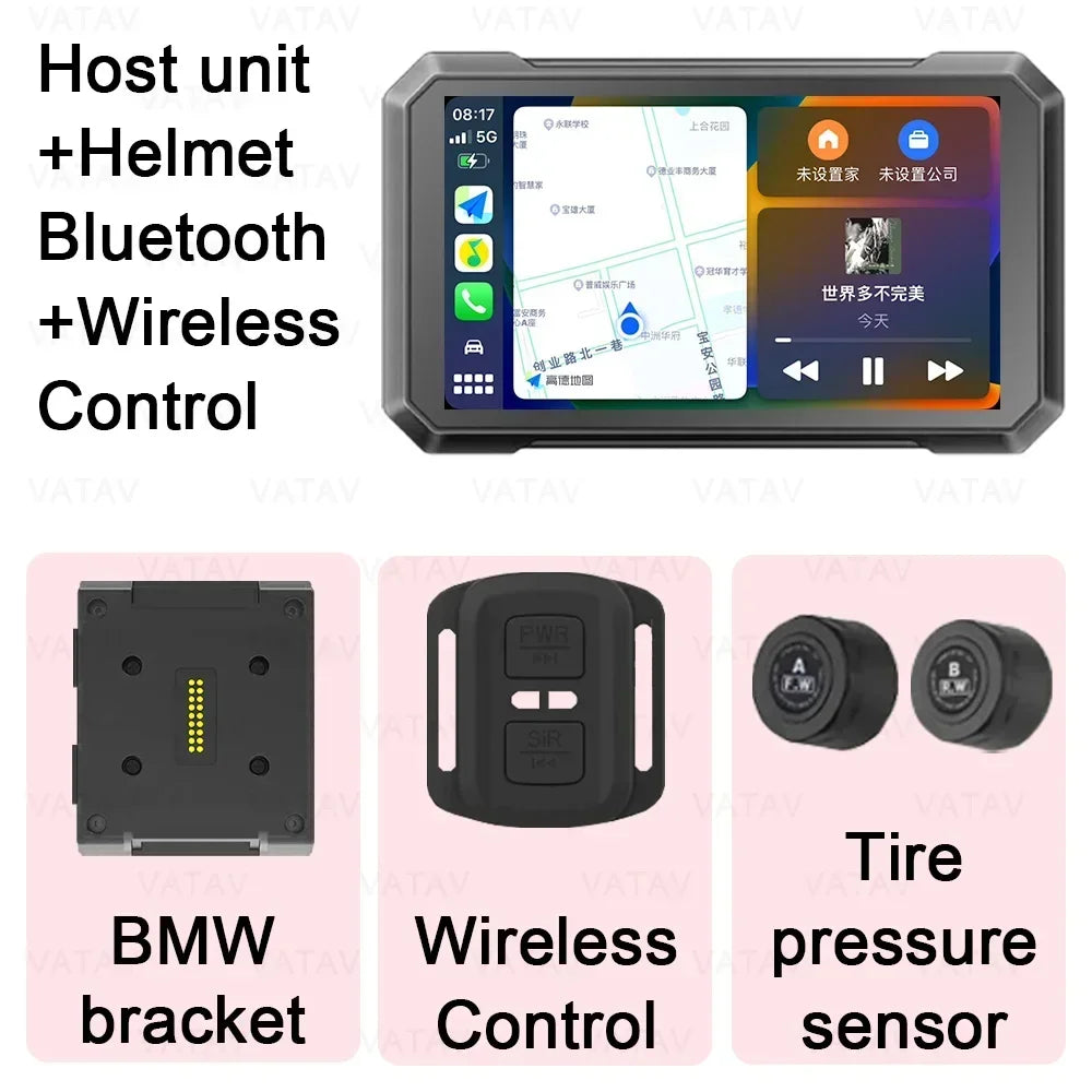 C7 For BMW R1200GS R1250 R1300GS Touch Outdoor Waterproof Sunsceen External Portable Motorcycle Navigator CarPlay Android Auto