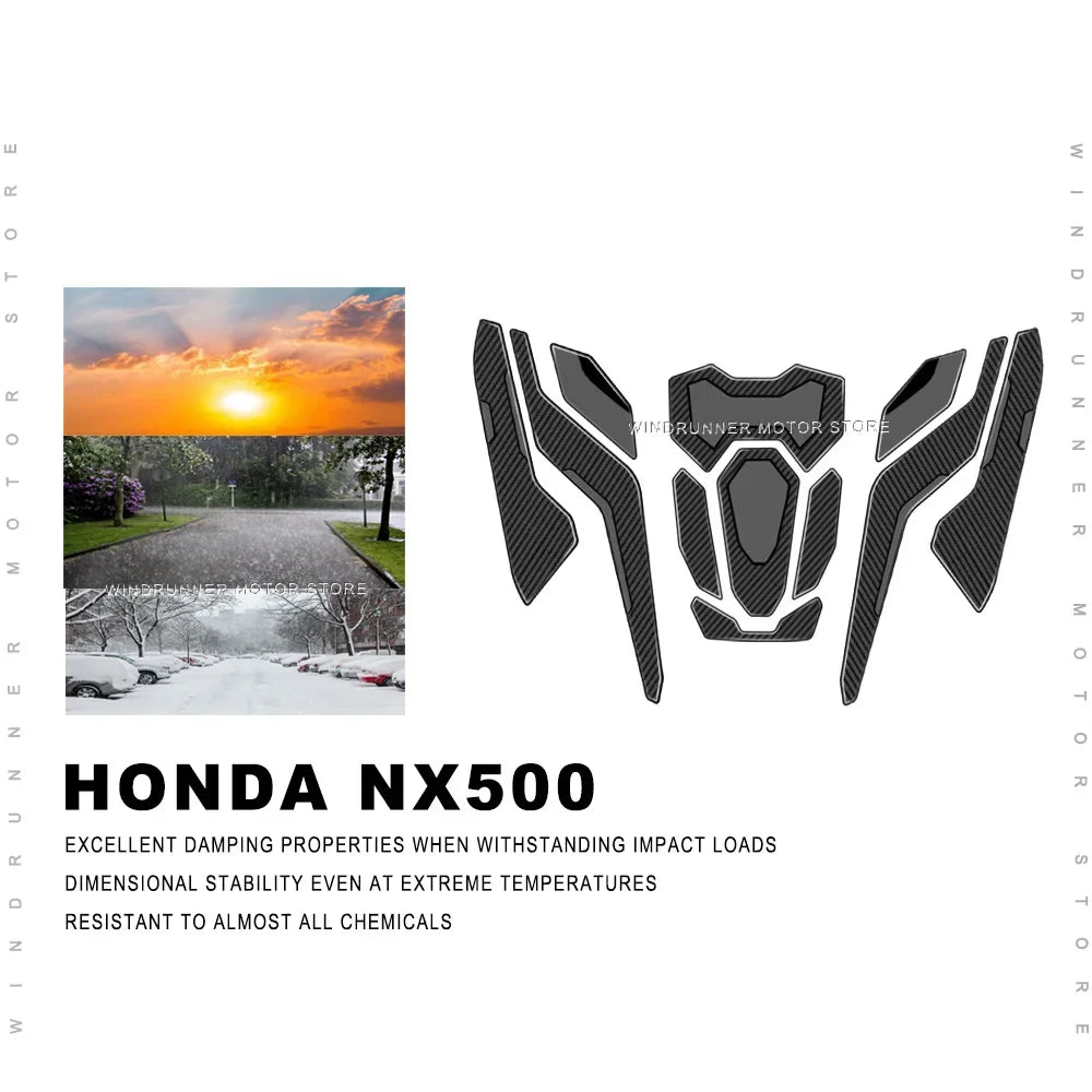 For Honda NX500 NX 500 2024 3D Epoxy Resin Sticker Motorcycle Tank Pad Anti Scratch Decal Non-slip Fuel Tank Protection Sticker