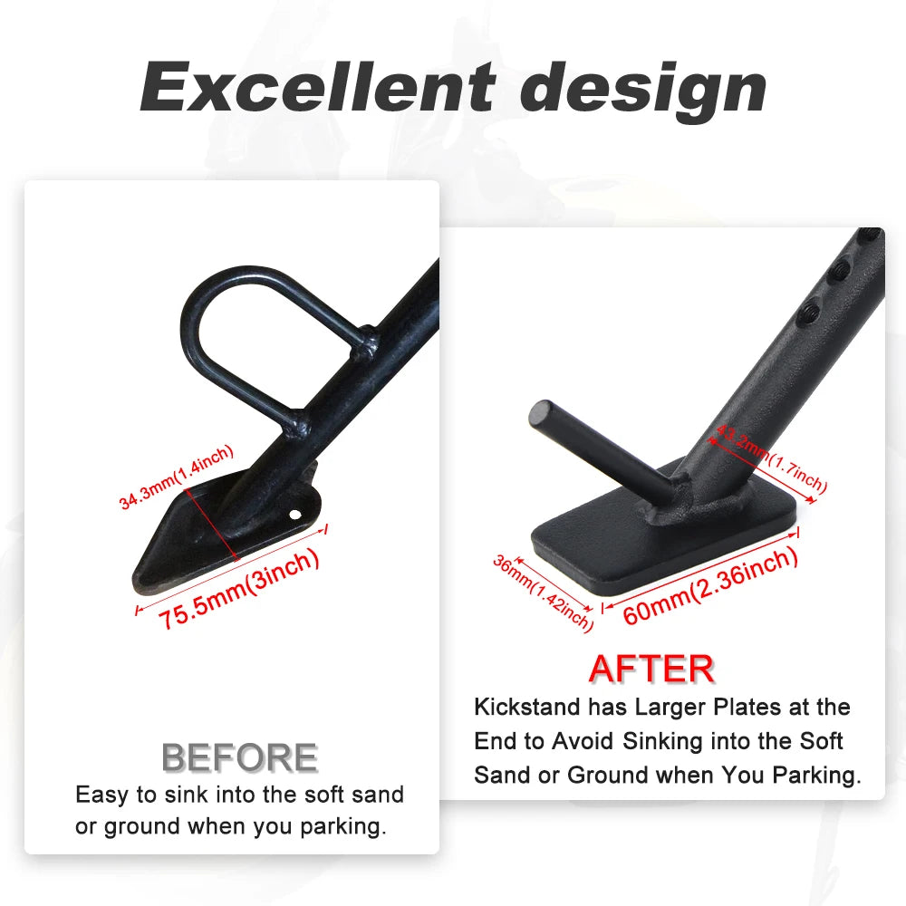 DL 650 Motorcycle Adjustable Kickstand Foot Side Stand Fit For Suzuki V-Strom 650/DL650 2012-2017 2018 2019 2020 2021 2022 2023