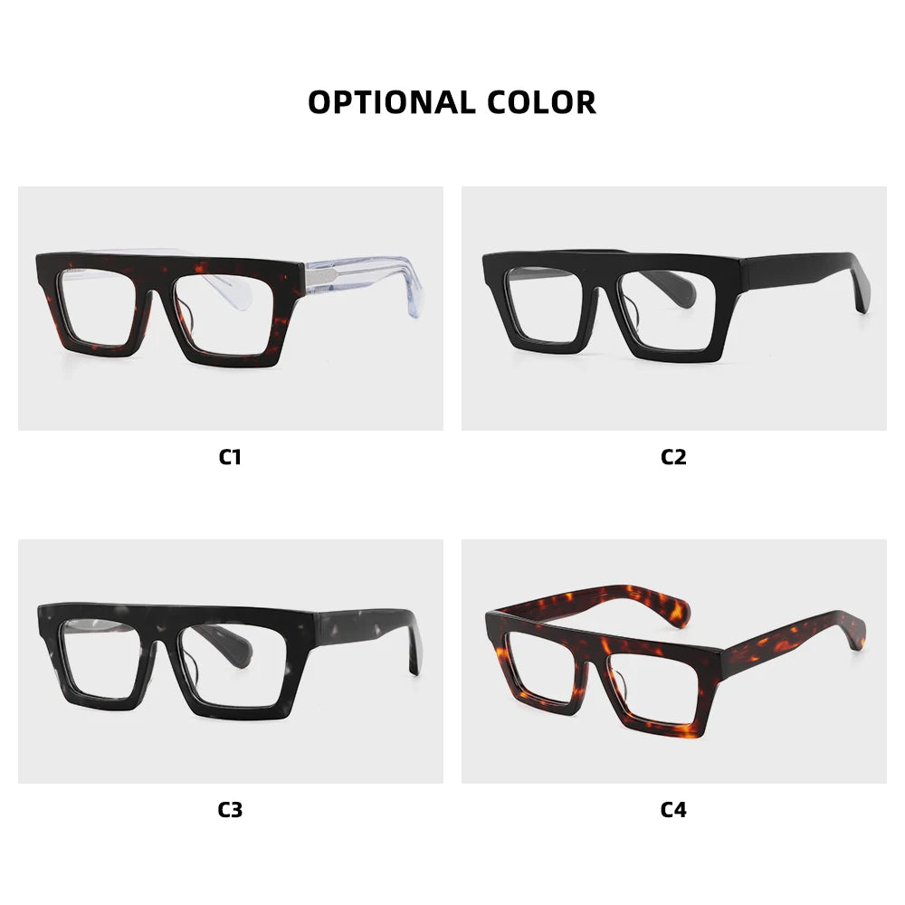 High Quality Acetate Optical Glasses Frame Men Women Luxury Brand Vintage Square Eyeglasses Customized Prescription Eyewear