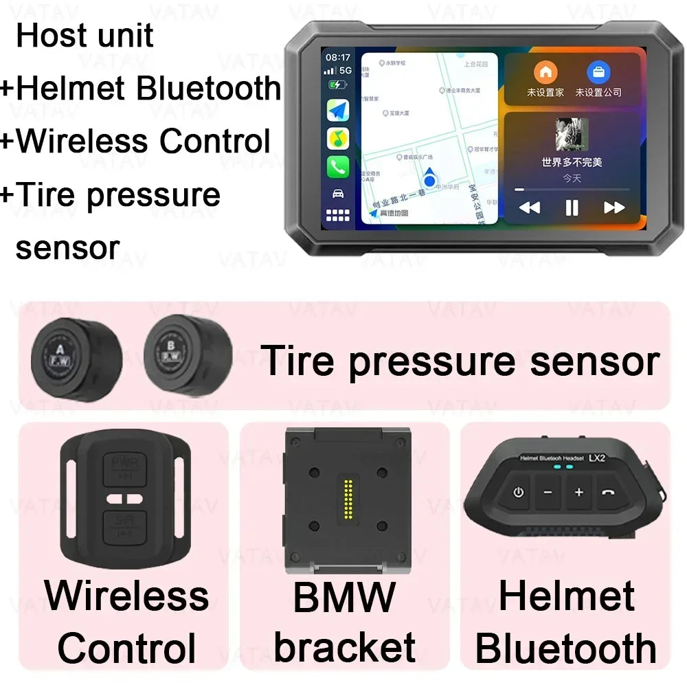 C7 For BMW R1200GS R1250 R1300GS Touch Outdoor Waterproof Sunsceen External Portable Motorcycle Navigator CarPlay Android Auto