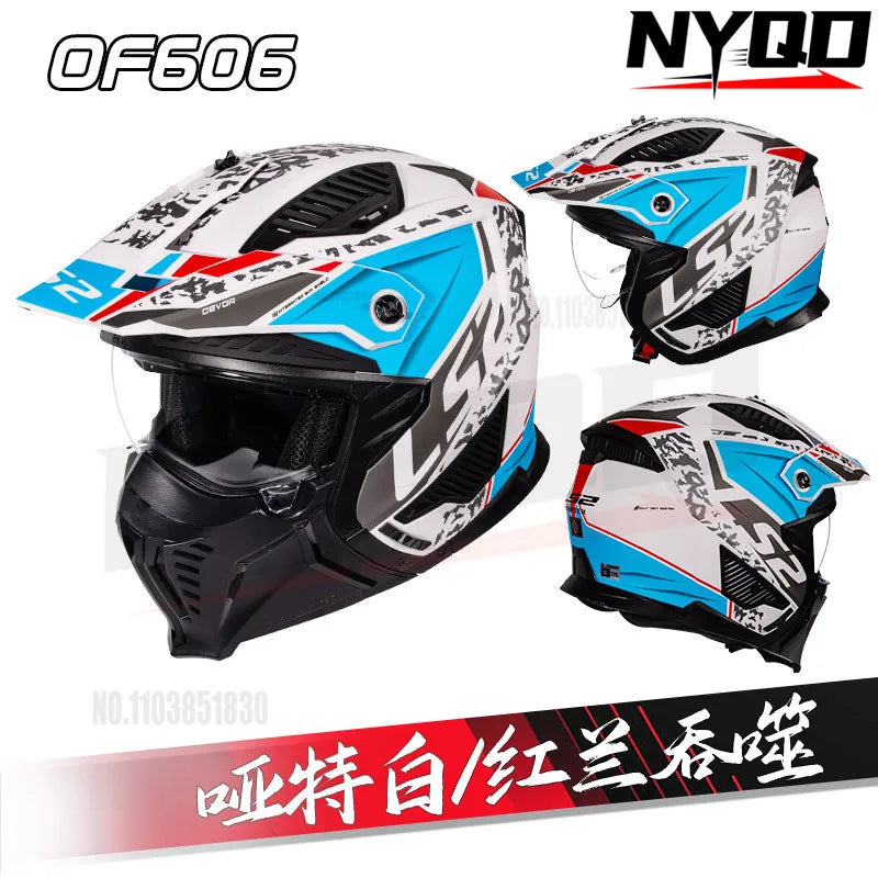 Original LS2 OF606 Motorcycle Helmet MultiPurpose Off-Road Racing Summer Anti-Glare casco Motocross motorcycle flip helmet