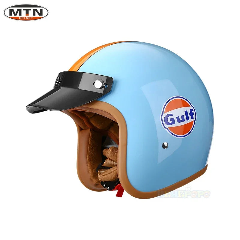 Newly Launched Vintage Motorcycle Helmet DOT Certified Synthetic Leather 3/4 Helmet Jet Mask Helmet 508