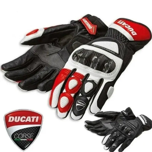 NEW Summer Winter Full Finger Ducati Motorcycle Gloves Gants Moto Luvas Motocross Leather Motorbike Guantes Moto Racing Gloves