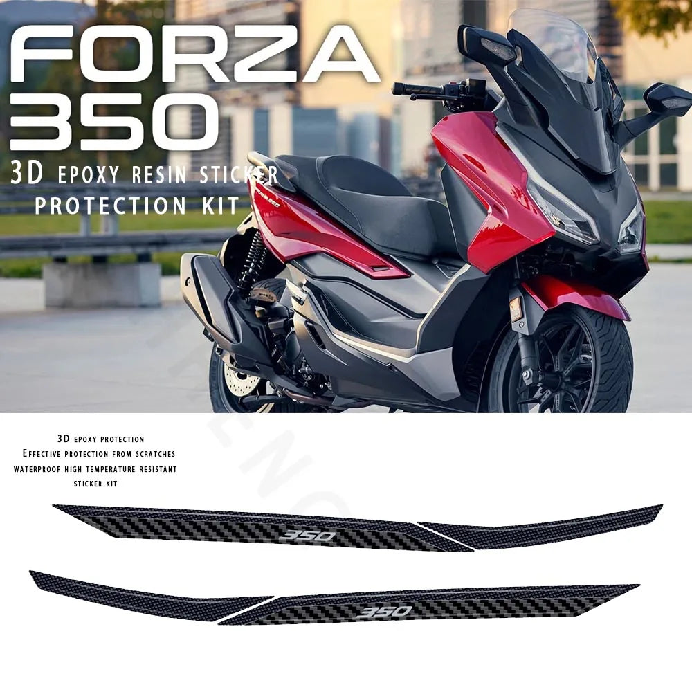 For Honda Forza 350 NSS 350 Motorcycle Parts Rear Handlebar Protection 3D Epoxy Resin Sticker 2021 2022 2023