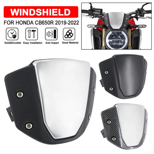 Sport Windshield For Honda CB650R CB 650 R 2019-2021 2022 Motorcycle Front Wind Deflector Protector Visor Screen With Bracket