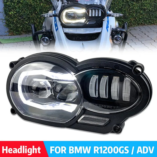 For BMW R1200GS LED Headlights R 1200 GS 2005-2012 R 1200GS ADV Adventure 2006-2013 R1200 GS Motorcycle Lights fit Oil Cooler