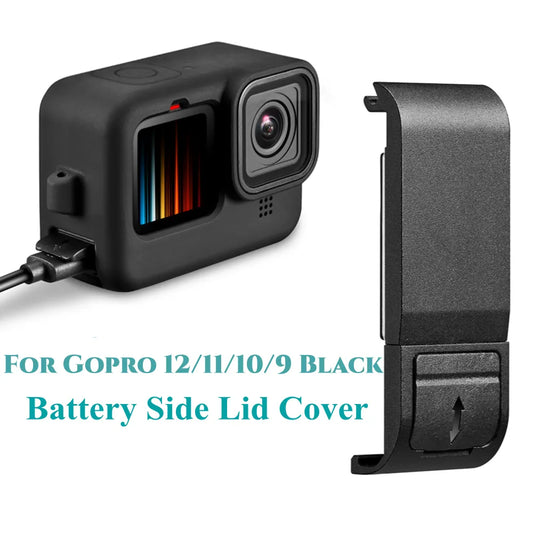 Flip Battery Cover for GoPro Hero 12 9 Black Removable Battery Lid Door Type-C Charging Port Side Case for gopro 11 Accessories
