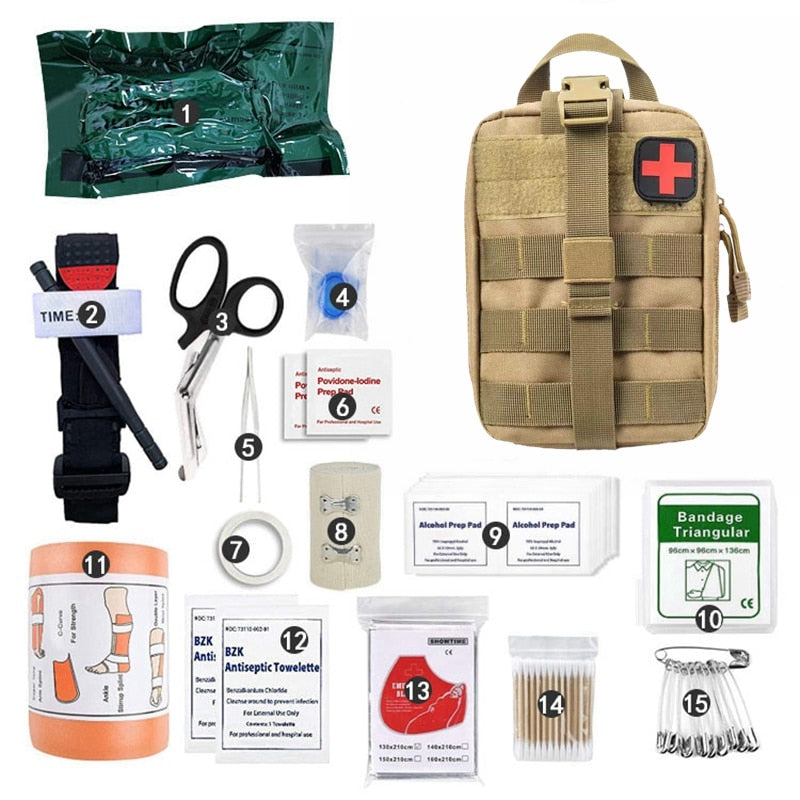 Kit First Aid Kit Bag Bandage Splint Outdoor Survival Tool Gear Medical Trauma Emergency Pouch