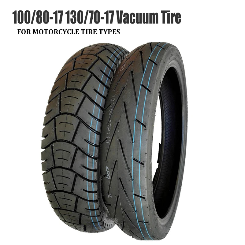 Motorcycle Tire Front 100/80-17 Rear 130/70-17 For Electric Vehicle  Scooter  Vacuum  Parts