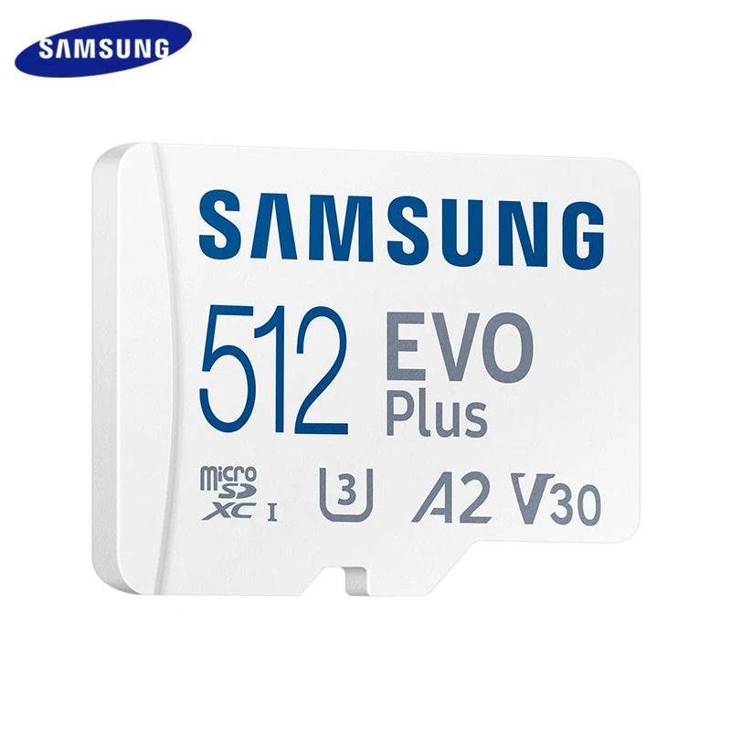 Samsung 512GB 256GB 128GB A2 V30 Memory Card EVO Plus Micro SD Card 64GB A1 V10 High Speed UHS-I Class 10 TF Card For Camera