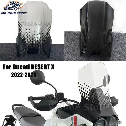 For Ducati Desert X DesertX desertX 2022 2023 Motorcycle Windshield Covers Screen Smoke Lens Motorbikes Deflector