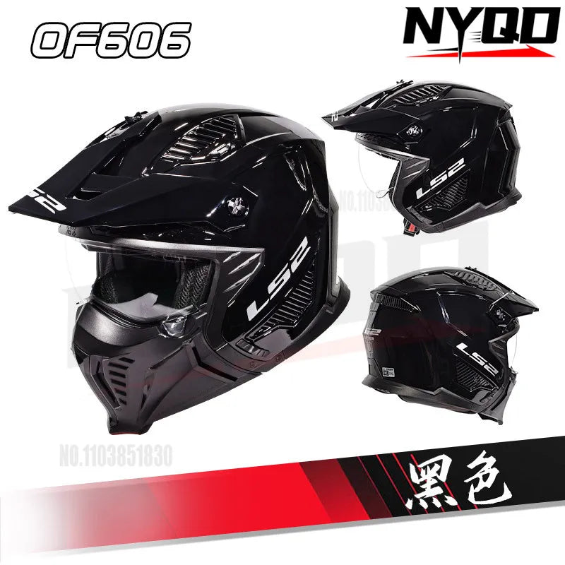 Original LS2 OF606 Motorcycle Helmet MultiPurpose Off-Road Racing Summer Anti-Glare casco Motocross motorcycle flip helmet