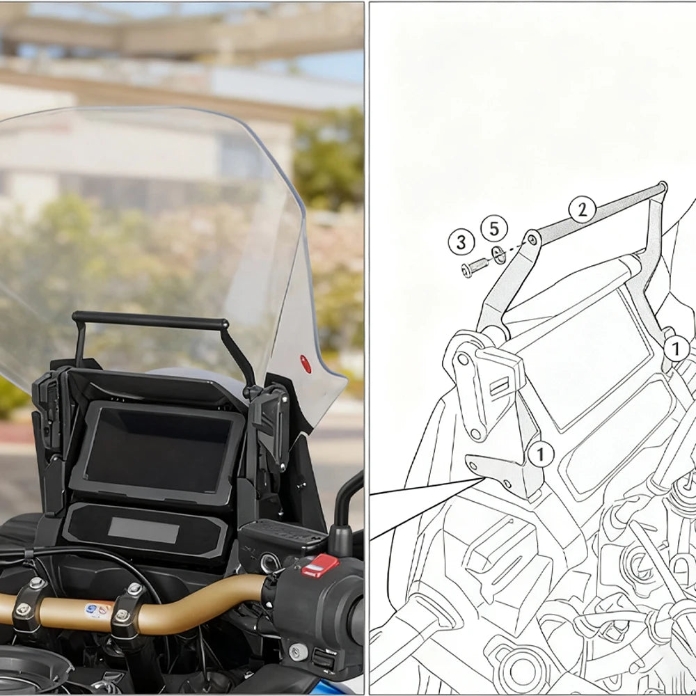 For Honda Africa Twin CRF1100 2020-2025 Motorcycle USB Phone Holder Navigation Bracket  Navigation Plate Adapt Bracket