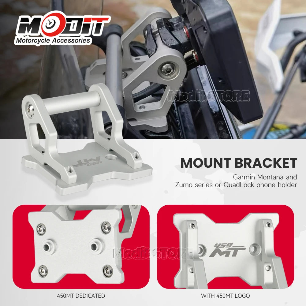 New FOR CFMOTO 450MT 450 MT 2024 2025 Motorcycle Accessories GPS Phone Holder Stand CNC aluminum Navigation Extension Bracket