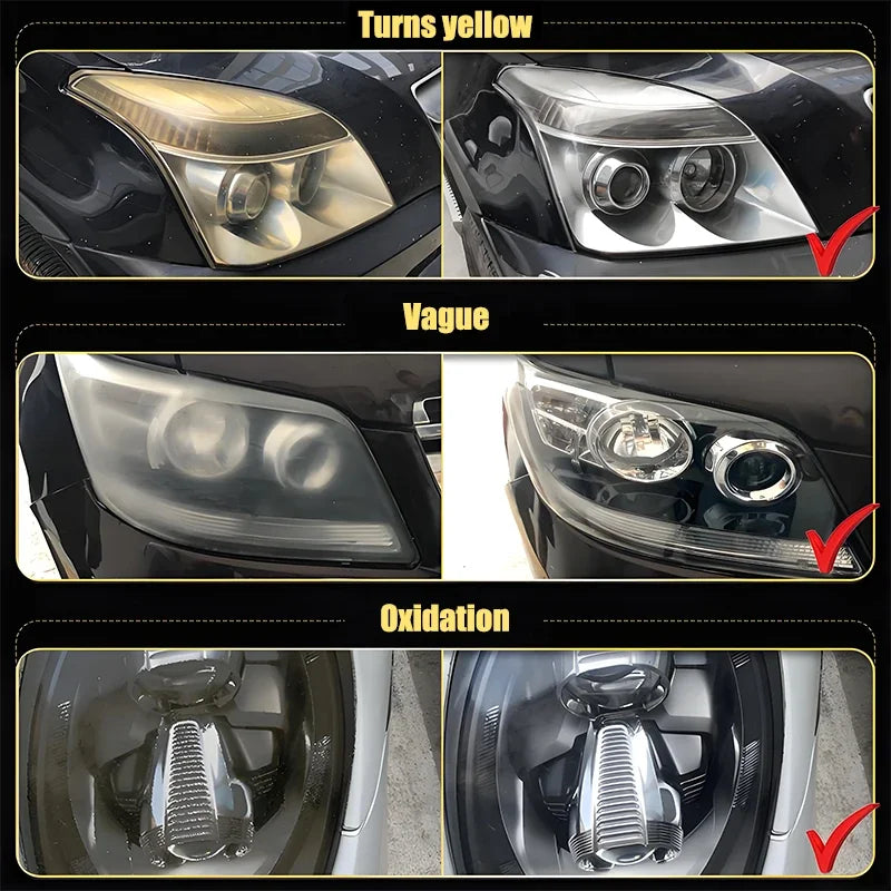 Car Headlight Restoration Fluid - Fast Remove Yellowing & Scratches, Restore Clarity & Shine, Enhance Night Driving Safety