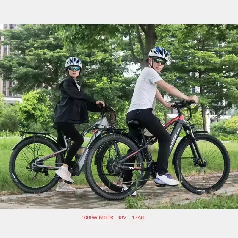 RANDRIDE YG90 Electric Bicycle 1000W 48V17AH Hydraulic Brake Ebike with Full Suspension 21 Gears Shift Free Rack