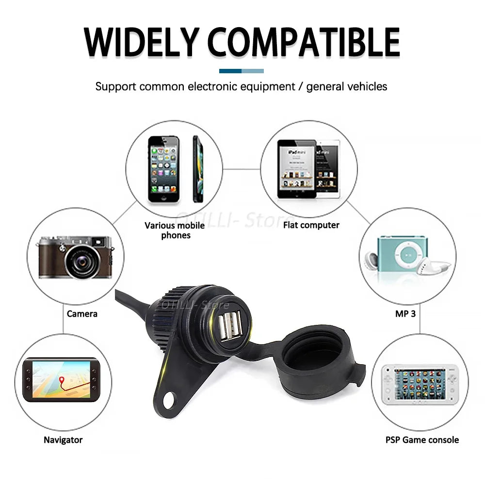 For BMW F900XR G310R F700GS F650GS F800GS R1250R R18 Motorcycle Charger Power Supply Socket USB Waterproof Adapter High Quality