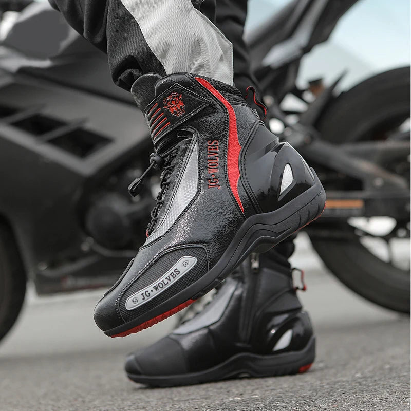 New Motorcross Riding Shoes Microfiber Men Women Motorcycle Racing Protective Ankle Boots Anticollision Non-slip New Moto Boots