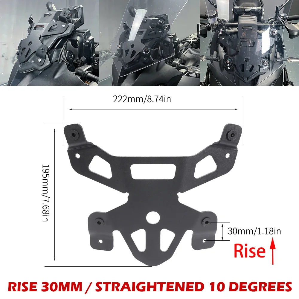 Motorcycle 30mm Riser Windshield Bracket For Yamaha Tracer 9 GT+ 9 900 /GT 9GT 900GT 2021-2024 Airflow Deflector Rise Support