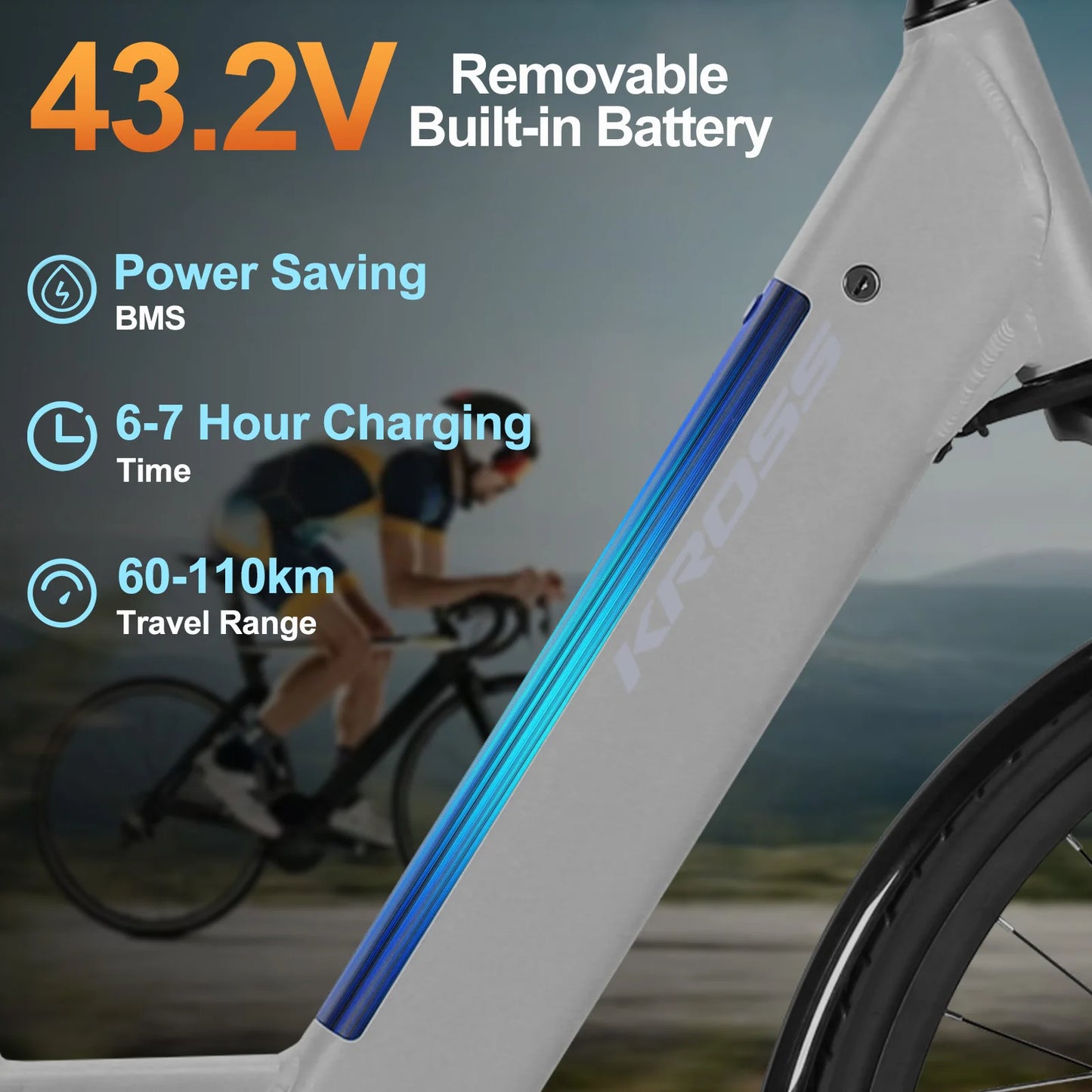Electric Bike 700C 29 Inch Trekking Bike E-city Bike with 43V 12Ah Lithium Battery for Long Range up to 100 KM, W 250 Motor