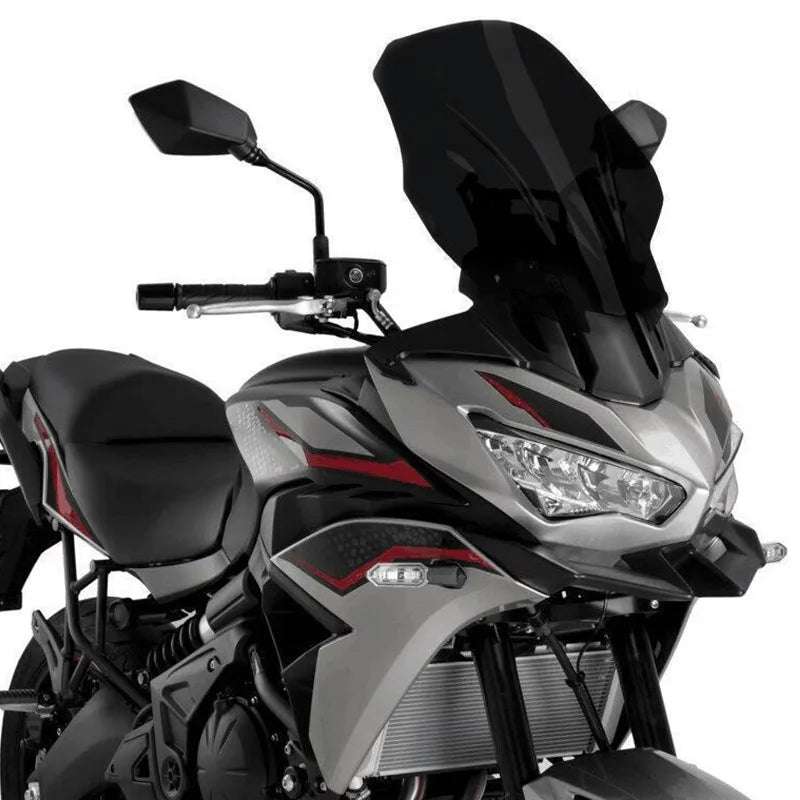 H: +80mm Motorcycle Windscreen Windshield Screen Shield Wind Deflector For KAWASAKI Versys KLE 650 LE650E KLE650 2022 2023 2024