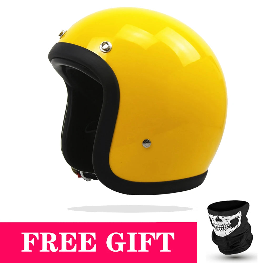 Genuine Vintage TT&COCASCOS Fashion Motorcycle Helmet Retro Scooter Riding Open Face 3/4 Jet Casco Moto Capacete DOT Approved