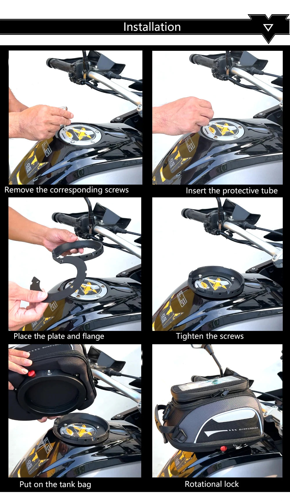 Tank Bag for Honda CRF1000L  Africa Twin Adventure Sports XL 750 Transalp Quick Lock Fuel Luggage Carrie Top Case Waterproof