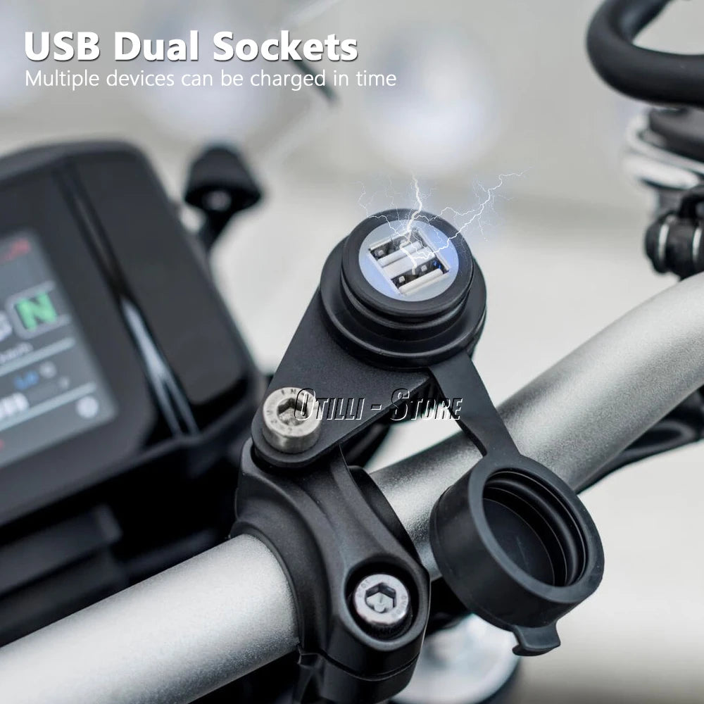 For BMW F900XR G310R F700GS F650GS F800GS R1250R R18 Motorcycle Charger Power Supply Socket USB Waterproof Adapter High Quality