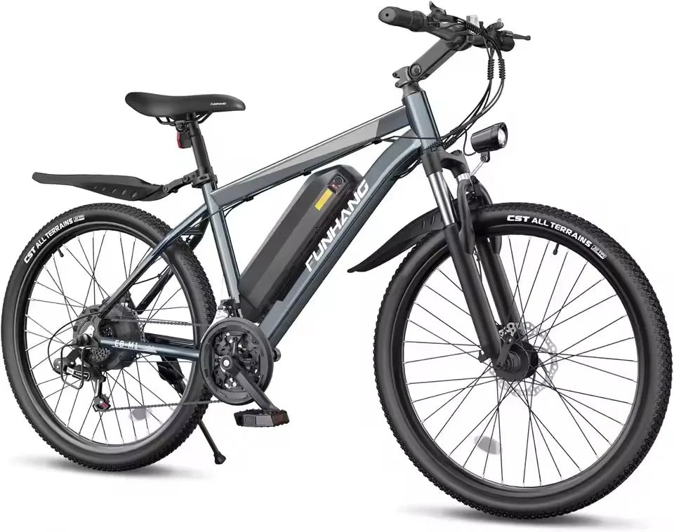 Electric Bike, Peak 1000W Ebike, 26 "Electric Mountain Bike 48V 374.4WH Battery with Adjustable Stemm, Commuter E Bike