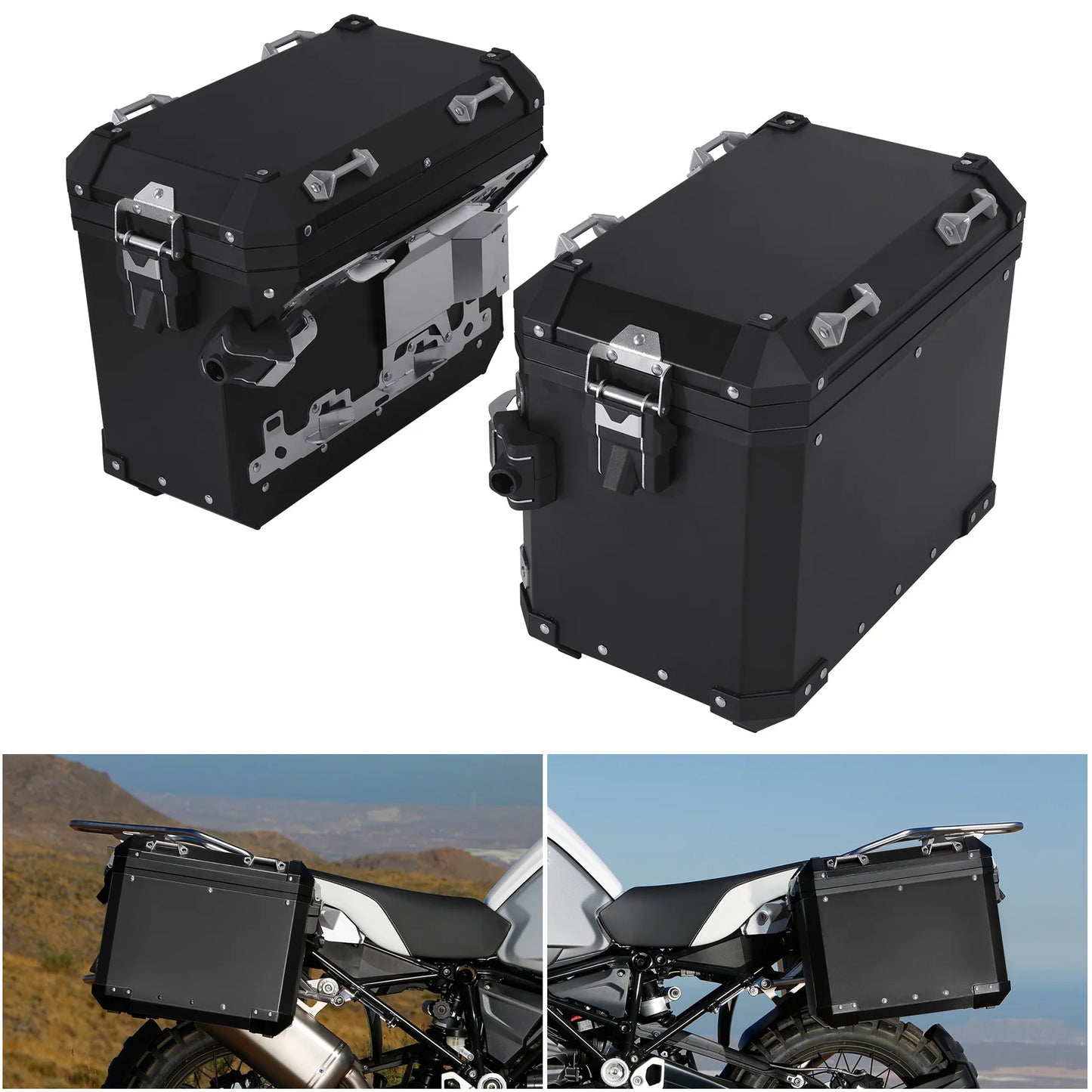 48L Saddlebag Side Box Bag Pannier Case For BMW R1200GS 2013-2018 R1250GS 2019-2024 F850GS 2017-2022 F900GS Adventure 2023-2025