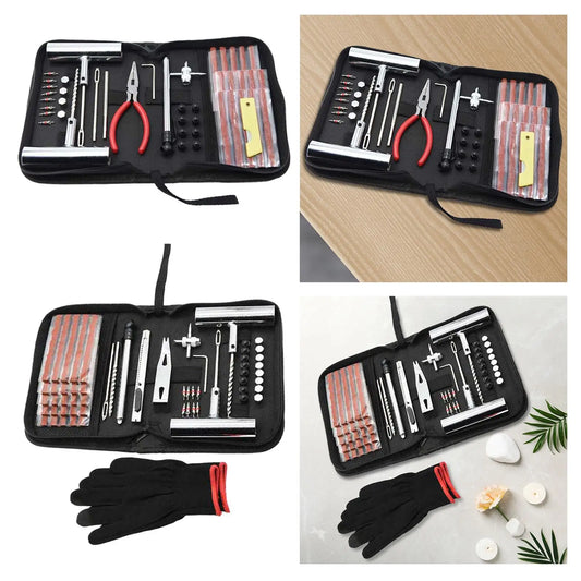 Car Tyre Repair Set Universal Flat Tire Puncture Patch Tool Set with Plugs for Cars Trailers