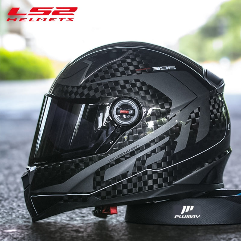 Original LS2 FF396 Carbon Fiber Motorcycle Helmet Ls2 Full Face Helmets Casco Casque Moto No Airbags Pump