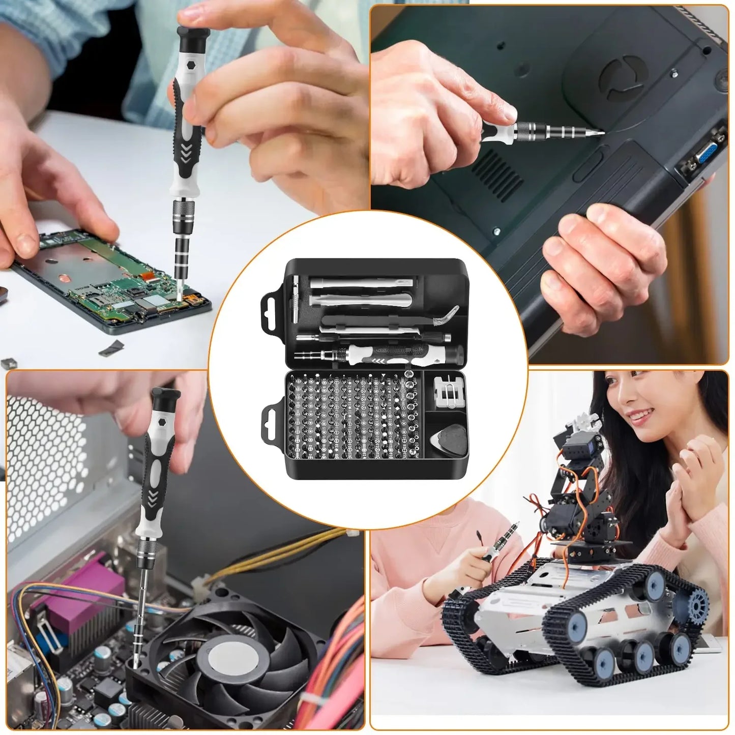 115 in 1Multifunctional Screwdriver Set Computer PC Mobile Phone Equipment Repair Screw Driver Insulation Manual Household Tools