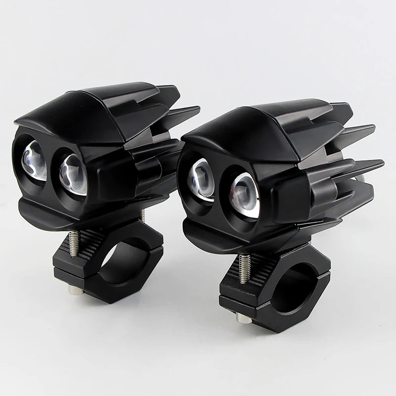 1 Set LED Universal Motorcycles Headlight Dual Color Fog Light UTV Truck ATV Car for Aprilia RS660/RSV4 1100/Factory/Tuareg 660