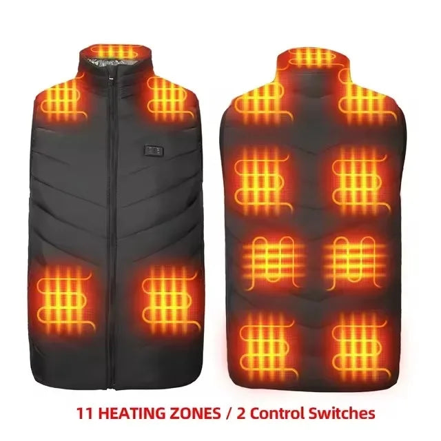 New Men Women Heated Vest Winter USB Electric Smart Heating Jackets Thermal Heat Clothing Plus size Hunting Coat