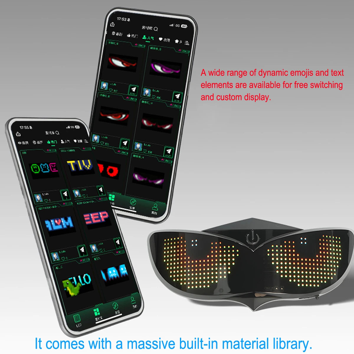 Smart LED Helmet Display (Without Helmet) - Bicycle Helmet LED Display, Ebike Helmet with App, Cycling Helmets with Turn Signals