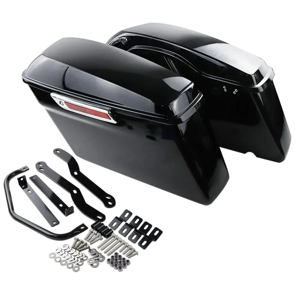 Motorcycle Saddlebags Vivid Black Side Saddle Bag And Lining With Mounts Kit Fits For BMW R18 100 Years R 18 Classic 2020-2026