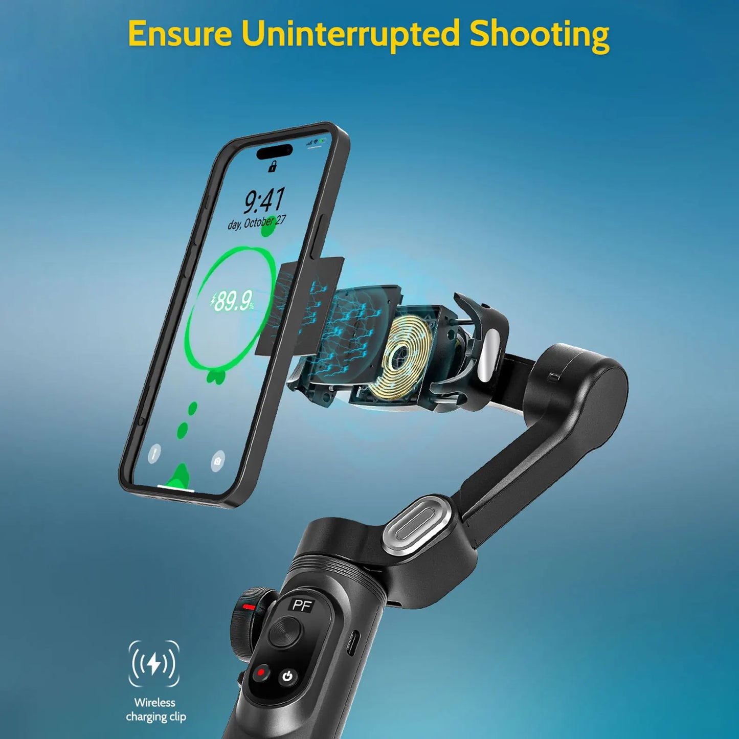 AOCHUAN Smart XPro Smartphone Gimbal Stabilizer LED Lights OLED ScreenThree Axis Gimbal Gesture Controls for Android and iPhone