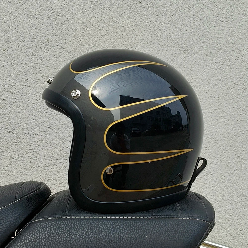 Genuine Vintage TT&COCASCOS Fashion Motorcycle Helmet Retro Scooter Riding Open Face 3/4 Jet Casco Moto Capacete DOT Approved
