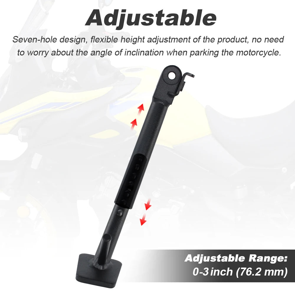 DL 650 Motorcycle Adjustable Kickstand Foot Side Stand Fit For Suzuki V-Strom 650/DL650 2012-2017 2018 2019 2020 2021 2022 2023